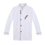 Maxbell Men Fashionable Hotel Restaurant Kitchen Chef Uniform Wear Clothing Jacket Coat Long Sleeves White Size M