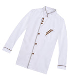 Maxbell Men Fashionable Hotel Restaurant Kitchen Chef Uniform Wear Clothing Jacket Coat Long Sleeves White Size M