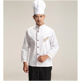 Maxbell Men Fashionable Hotel Restaurant Kitchen Chef Uniform Wear Clothing Jacket Coat Long Sleeves White Size M