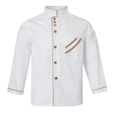 Maxbell Men Fashionable Hotel Restaurant Kitchen Chef Uniform Wear Clothing Jacket Coat Long Sleeves White Size L