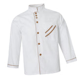 Maxbell Men Fashionable Hotel Restaurant Kitchen Chef Uniform Wear Clothing Jacket Coat Long Sleeves White Size L