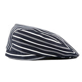 Maxbell Fashion Unisex Chef Hat Catering Baker Cook Duckbill Beret Golf Cap Blue White Stripes