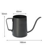 Maxbell Durable Easy Clean Home Kitchen Use Gooseneck Narrow Spout Hand Drip Coffee Pot Stainless Steel Kettle 350ml Black