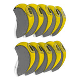 Maxbell Pack of 10PCS Neoprene Golf Iron Club Head Covers Sporting Goods Golf Accessories Transparent Window Yellow