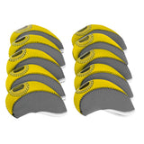 Maxbell Pack of 10PCS Neoprene Golf Iron Club Head Covers Sporting Goods Golf Accessories Transparent Window Yellow