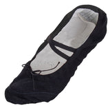 Maxbell Canvas Ballet Dance Shoes Slippers for Boys & Girls US Size 9 1/2# 6 1/6 Inch - Black