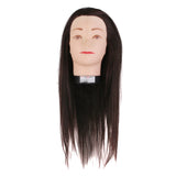 Maxbell Real Hair Salon Hairdressing Styling Practice Head Mannequin 16'' w/ Holder