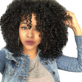 Maxbell Women Long Kinky Afro Curly African American Synthetic Hair Wigs + Cap 18''