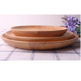 Maxbell Fashionable Smooth Surface Wooden Oak Plate Food Fruit Snacks Serving Tray Food Dish Snacks Platter Kitchenware Size L