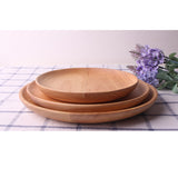 Maxbell Fashionable Smooth Surface Wooden Oak Plate Food Fruit Snacks Serving Tray Food Dish Snacks Platter Kitchenware Size L