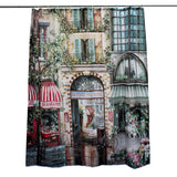 Maxbell Street Cafe Pattern Waterproof Fabric Bathroom Shower Curtain Screens 72"