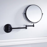 Maxbell Easy Install Bathroom Wall Mounted Round Base Design Magnifying Dual Side Adjustable Makeup Beauty Mirror Black