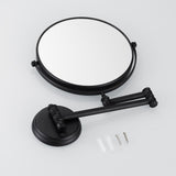 Maxbell Easy Install Bathroom Wall Mounted Round Base Design Magnifying Dual Side Adjustable Makeup Beauty Mirror Black