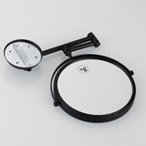 Maxbell Easy Install Bathroom Wall Mounted Round Base Design Magnifying Dual Side Adjustable Makeup Beauty Mirror Black