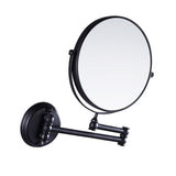 Maxbell Easy Install Bathroom Wall Mounted Round Base Design Magnifying Dual Side Adjustable Makeup Beauty Mirror Black