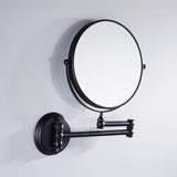 Maxbell Easy Install Bathroom Wall Mounted Round Base Design Magnifying Dual Side Adjustable Makeup Beauty Mirror Black