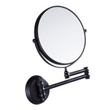 Maxbell Easy Install Bathroom Wall Mounted Round Base Design Magnifying Dual Side Adjustable Makeup Beauty Mirror Black