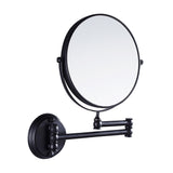 Maxbell Easy Install Bathroom Wall Mounted Round Base Design Magnifying Dual Side Adjustable Makeup Beauty Mirror Black