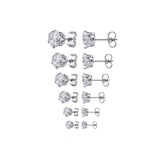 Maxbell 6 Pairs/Set Rhinestone Crystal Zircon Earrings Sets Women Ear Stud Jewelry