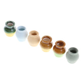 Maxbell Dollhouse Miniature Multicolored Ceramic Porcelain China Vases 6pcs Set 1/12