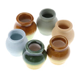 Maxbell Dollhouse Miniature Multicolored Ceramic Porcelain China Vases 6pcs Set 1/12