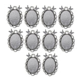 Maxbell 10 Pieces Pigeon Oval Blank Bezel Pendants Base Cameo Settings Necklace Bracelet Pendants for Jewelry Making