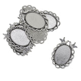 Maxbell 10 Pieces Pigeon Oval Blank Bezel Pendants Base Cameo Settings Necklace Bracelet Pendants for Jewelry Making