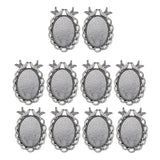 Maxbell 10 Pieces Pigeon Oval Blank Bezel Pendants Base Cameo Settings Necklace Bracelet Pendants for Jewelry Making