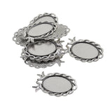 Maxbell 10 Pieces Pigeon Oval Blank Bezel Pendants Base Cameo Settings Necklace Bracelet Pendants for Jewelry Making