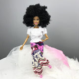 Maxbell 31cm Modern African Girl Dolls Model 12 Joints Moveable Dolls With Outfits