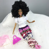 Maxbell 31cm Modern African Girl Dolls Model 12 Joints Moveable Dolls With Outfits
