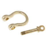 Maxbell 2Pcs Brass D-Rings Screw Horseshoe Buckle Ring Leathercraft Purse Belt Loop