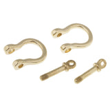 Maxbell 2Pcs Brass D-Rings Screw Horseshoe Buckle Ring Leathercraft Purse Belt Loop