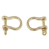 Maxbell 2Pcs Brass D-Rings Screw Horseshoe Buckle Ring Leathercraft Purse Belt Loop