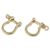 Maxbell 2Pcs Brass D-Rings Screw Horseshoe Buckle Ring Leathercraft Purse Belt Loop