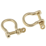 Maxbell 2Pcs Brass D-Rings Screw Horseshoe Buckle Ring Leathercraft Purse Belt Loop