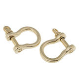 Maxbell 2Pcs Brass D-Rings Screw Horseshoe Buckle Ring Leathercraft Purse Belt Loop