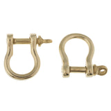 Maxbell 2Pcs Brass D-Rings Screw Horseshoe Buckle Ring Leathercraft Purse Belt Loop