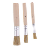 Maxbell 3 Pieces/set Round Wooden Handle Oil Painting Acrylic Painting Brush Brushes Painting Tools for Kids Children Artist