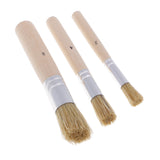 Maxbell 3 Pieces/set Round Wooden Handle Oil Painting Acrylic Painting Brush Brushes Painting Tools for Kids Children Artist