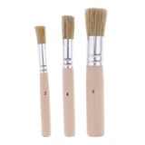 Maxbell 3 Pieces/set Round Wooden Handle Oil Painting Acrylic Painting Brush Brushes Painting Tools for Kids Children Artist