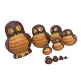 Maxbell 10 PCS Cute Cartoon Owl Pattern Handmade Wooden Russian Nesting Dolls For Kids Toy