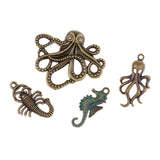 Maxbell 60 Pieces Bronze Alloy Sea Animals Shape Charms Pendants Jewelry Making Findings for DIY Phone Hanging Charms