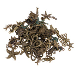 Maxbell 60 Pieces Bronze Alloy Sea Animals Shape Charms Pendants Jewelry Making Findings for DIY Phone Hanging Charms