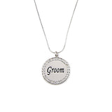 Maxbell Wedding Party Round Circle Lettering Groom Pendant Necklace for Wedding Gift