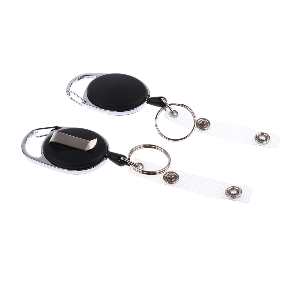 Maxbell 2pcs Key Retractable Clip Keychain Pull Reel Key Ring ID Cards Badge Holder