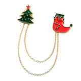 Maxbell Unique Jewelry Christmas Lapel Pin Suit Corsage Tassel Chain Brooch Pin