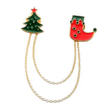 Maxbell Unique Jewelry Christmas Lapel Pin Suit Corsage Tassel Chain Brooch Pin