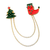 Maxbell Unique Jewelry Christmas Lapel Pin Suit Corsage Tassel Chain Brooch Pin