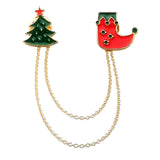 Maxbell Unique Jewelry Christmas Lapel Pin Suit Corsage Tassel Chain Brooch Pin